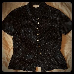 Perellel silk button down blouse